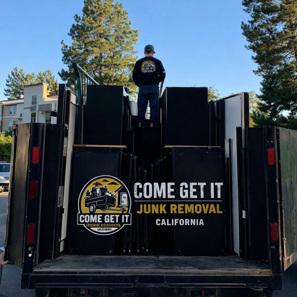 Come Get It Junk Removal branded trailer